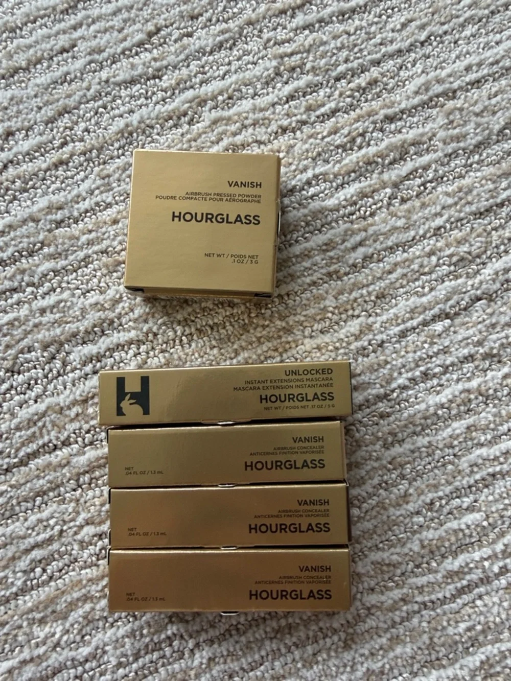 Hourglass powder, mascara, and concealer travel bundle